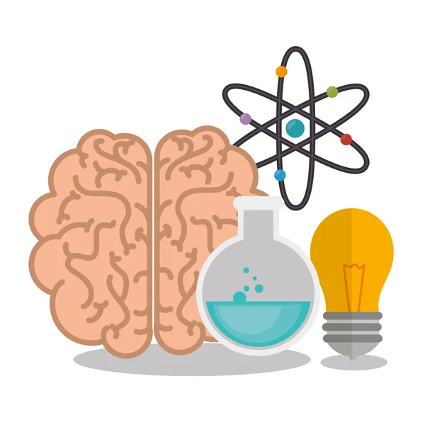 Hersenen menselijk orgaan geïsoleerd pictogram — Stockvector