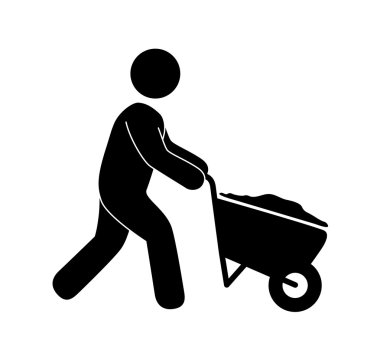 simgesi siluet çalışan inşaat tasarım