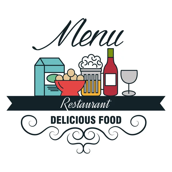 Menú de restaurante diseño de alimentos — Vector de stock