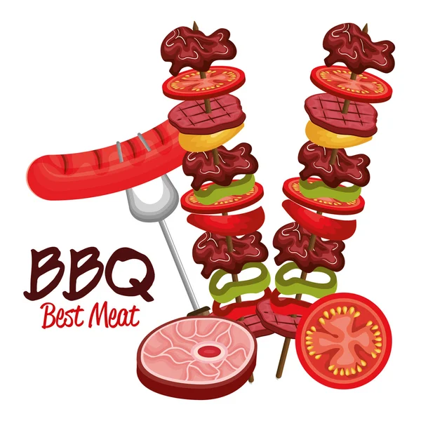 Barbekü zamanı en iyi et — Stok Vektör