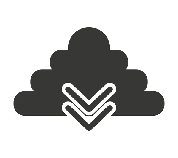 Cloud computing-met pijl downloaden — Stockvector