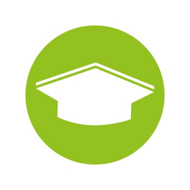 şapka mezuniyet izole simgesi