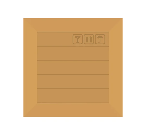 Boîte carton emballage icône isolée — Image vectorielle