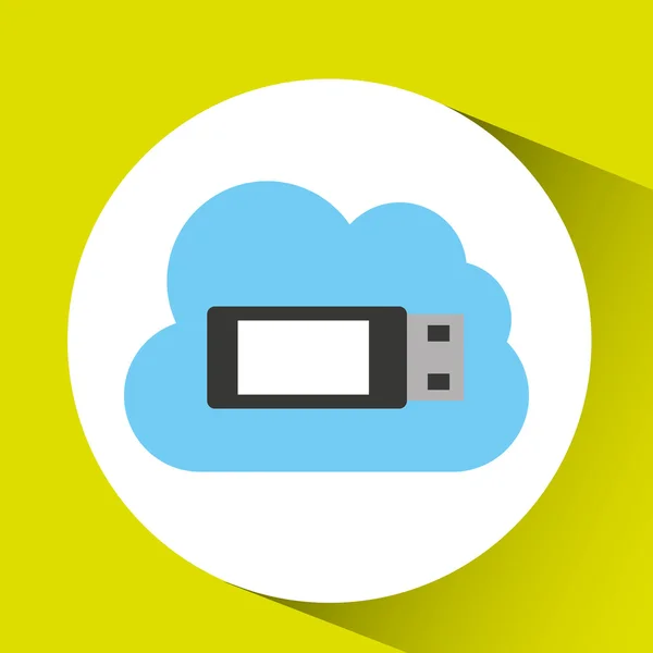 Diseño de conexión de tecnología de nube usb — Vector de stock