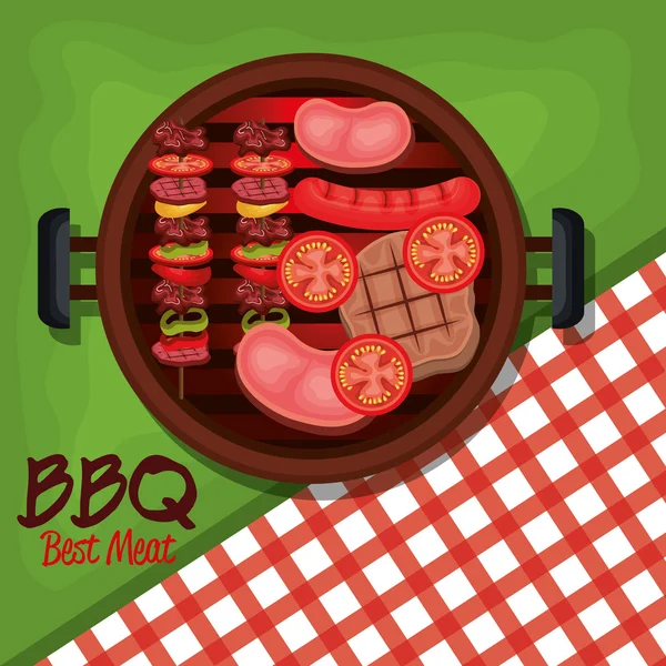 Barbekü zamanı en iyi et — Stok Vektör