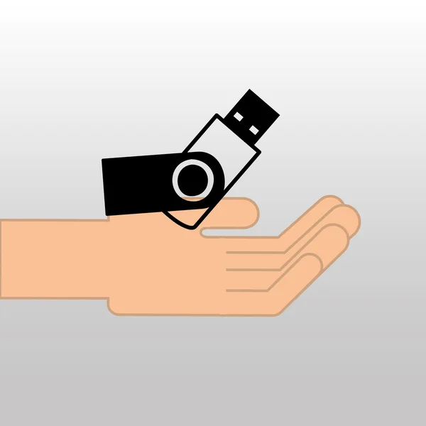 USB flash verbinding draagbaar ontwerp afbeelding — Stockvector