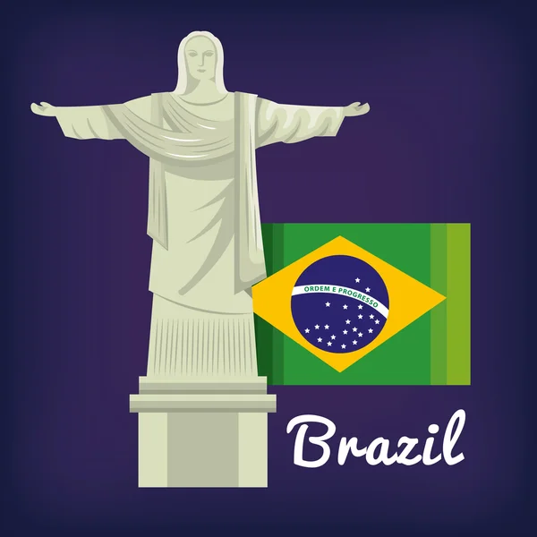 Bienvenido a Brasil representando iconos — Vector de stock