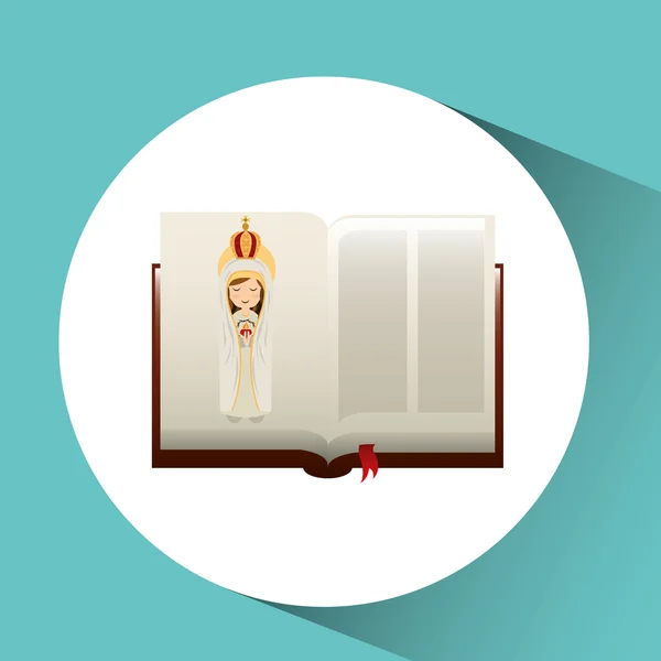 Religion catolic virgin mary immaculate haert bible design — Stock Vector