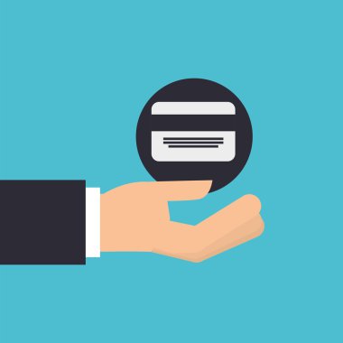 el simgesi kredi kartı tasarım izole tutarak