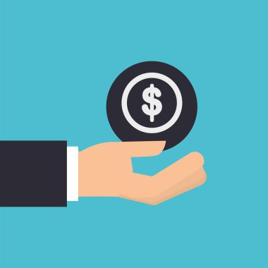 para birimi para simgesi tasarım izole tutan el