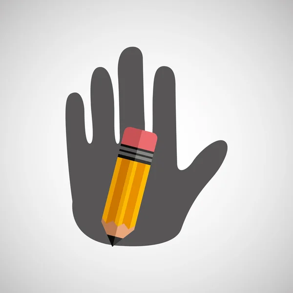 Hand holding pen icon — Stock Vector