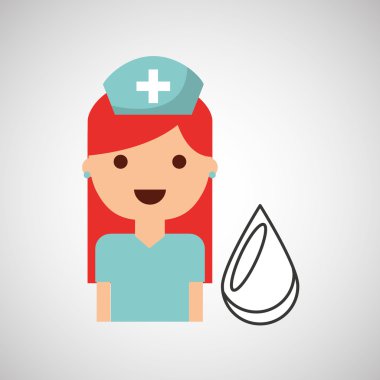 Hemşire karakter kan bağış tasarımı
