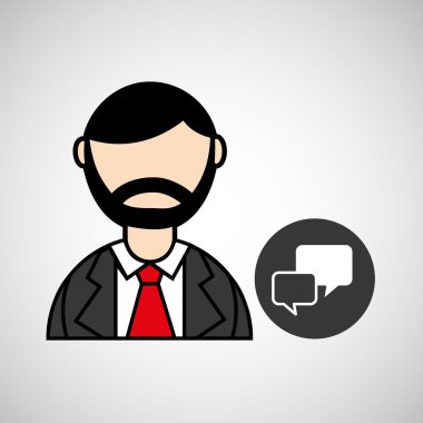 adam sakallı ve konuşma simgesini kabarcık