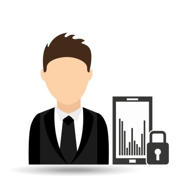 karakter adam akıllı telefon parola tasarımı ile