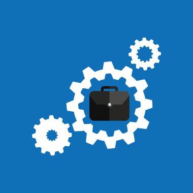 kavram iş ekip çalışması dişli. mavi arka plan