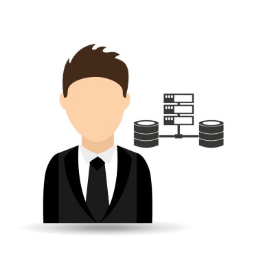 karakter adam bilgisayar sunucu veri tasarım ile