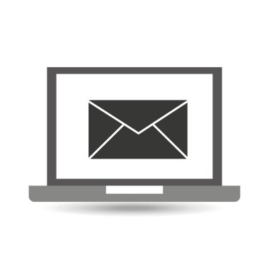 dizüstü bilgisayar teknoloji e-posta iletisi simgesi grafiği