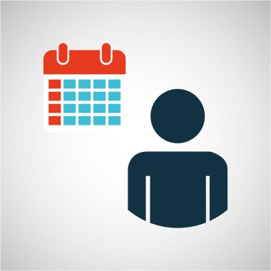 mavi siluet adam takvim tasarımı ile