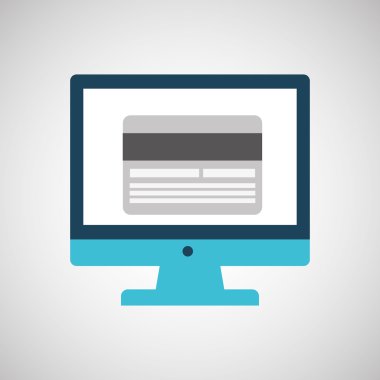 teknoloji monitör simgesini kredi kartı izole