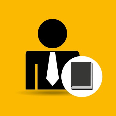 adam siluet iş ve kitap tasarımı simgesi