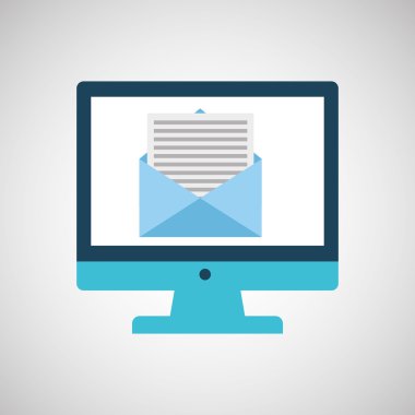teknoloji monitör simgesini e-posta iletisi izole