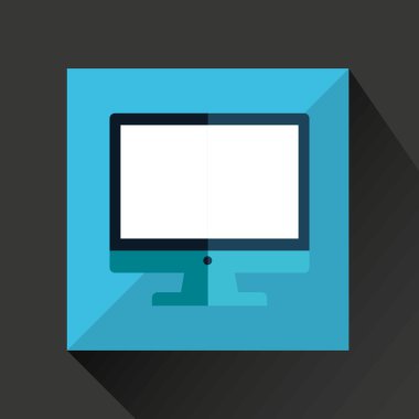 çizgi film izleyici bilgisayar gölge sarı arka plana sahip