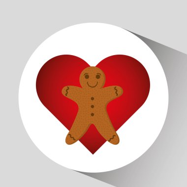 gingerman çerez karikatür mutlu ve kalpler