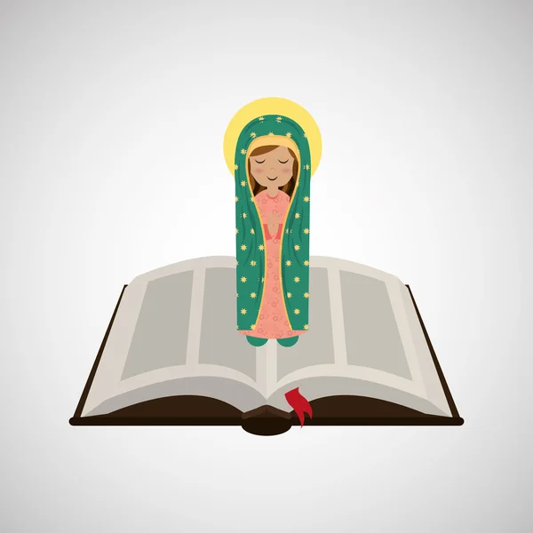Jungfru Maria guadalupe välsignade Bibeln design — Stock vektor