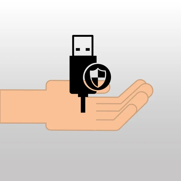 USB-skydd säkerhet data ikonen konceptdesign — Stock vektor
