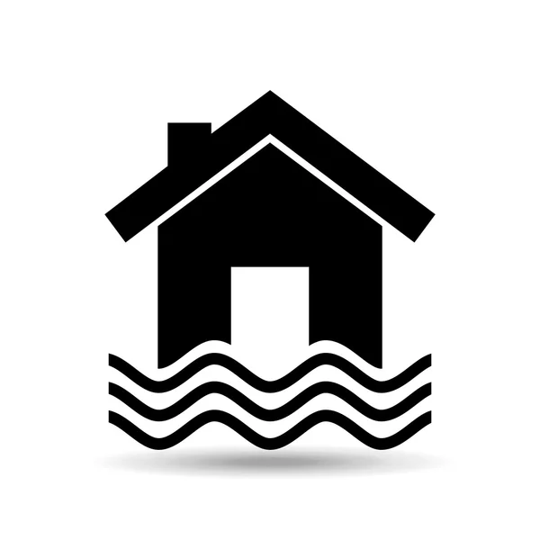 Pictogram huis en water — Stockvector