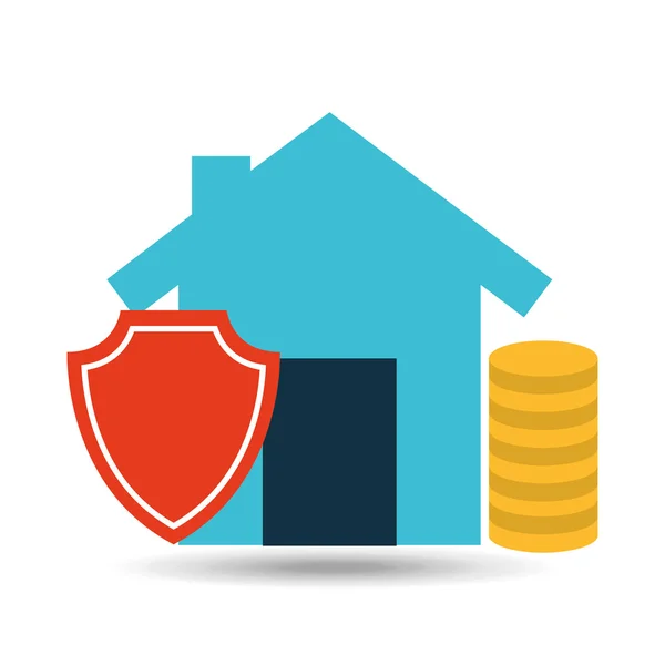 Conceito seguro casa dinheiro segurança design — Vetor de Stock