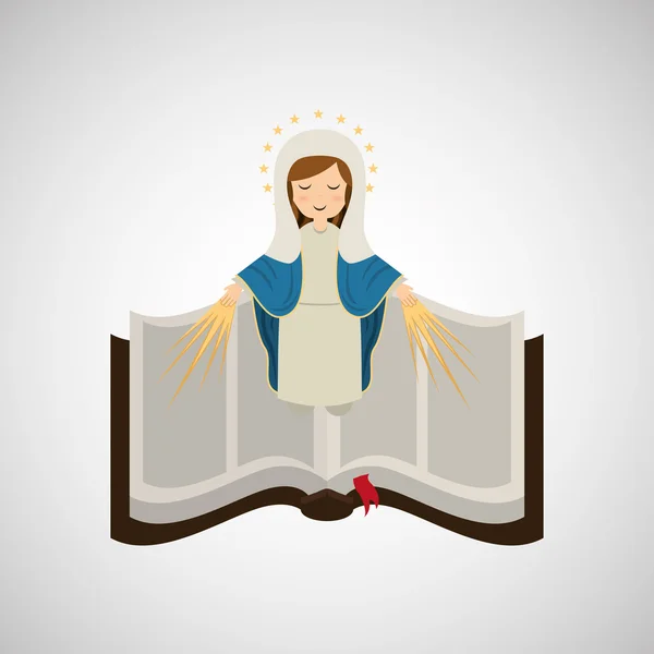 Virgin mary immaculate conception bible icon — Stock Vector