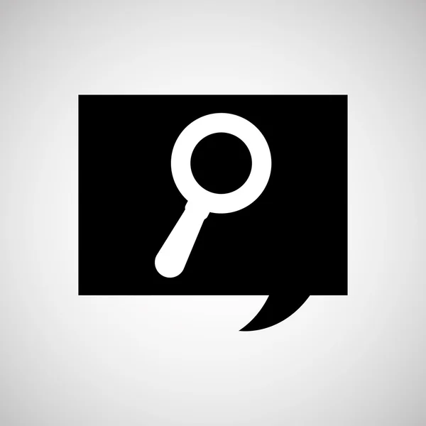 Bulle parler rétro avec icône de recherche design — Image vectorielle
