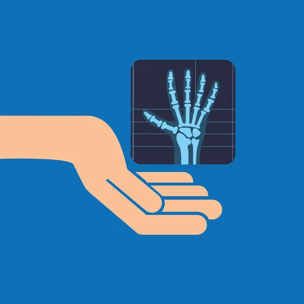 Tangan x-ray tangan obat ikon - Stok Vektor