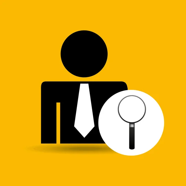 Man silhouette business and searching design icon — Stock Vector