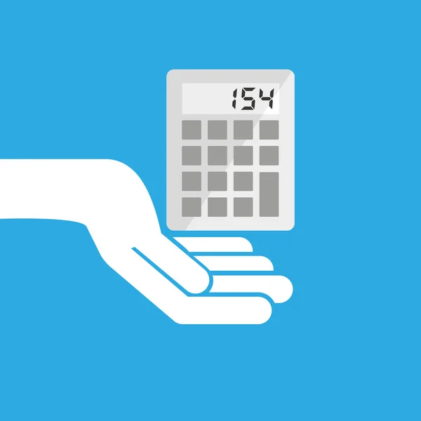 Main tenir icône calculatrice conception plat isolé — Image vectorielle