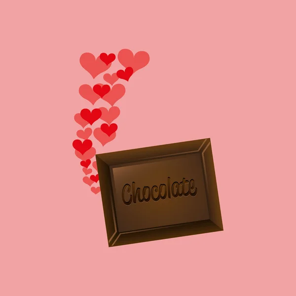 Hjärtat tecknad choklad bar söta ikon design — Stock vektor