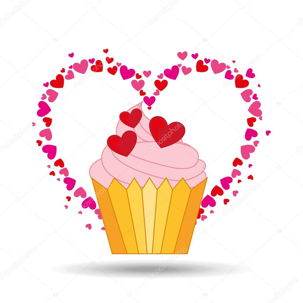 heart cartoon sweet pink cream icon design