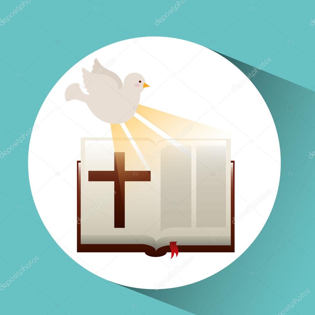 Diseño del icono de la Biblia espíritu santo Imagen Vectorial de