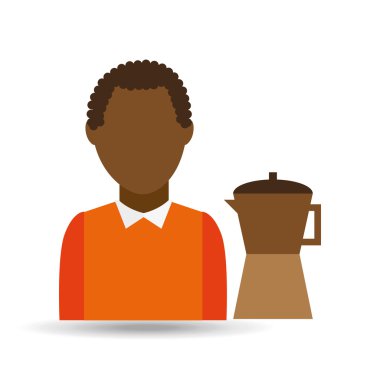 Retro makinesi kahve kahverengi kadın karikatür