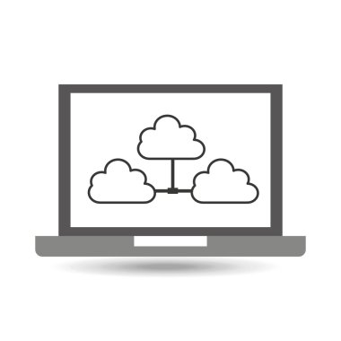 dizüstü bilgisayar teknolojisi bulutlar simgesini grafik