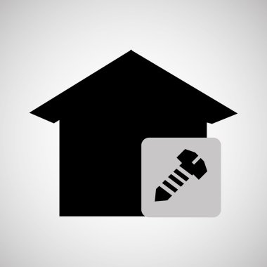 siluet ev onarım vida simge tasarım