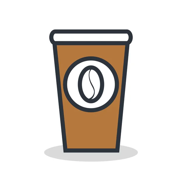 Koffie glas geïsoleerd pictogram ontwerp — Stockvector