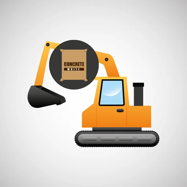 Excavator machine concrete graphic — Stock Vector