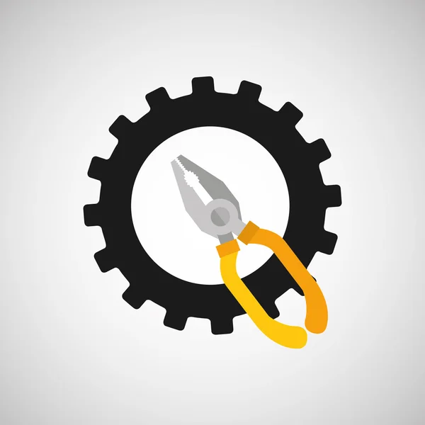 Gear construction tool repair icon — Stock Vector