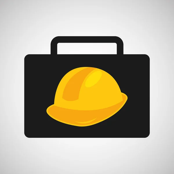 Tool box helmet construction icon design — Stock Vector