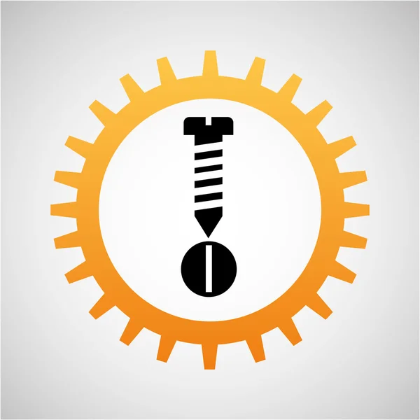 Construction gear icon screw bolt — Stock Vector