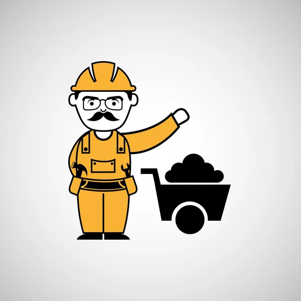 Man werknemer mijnbouw ontwerp pictogram — Stockvector