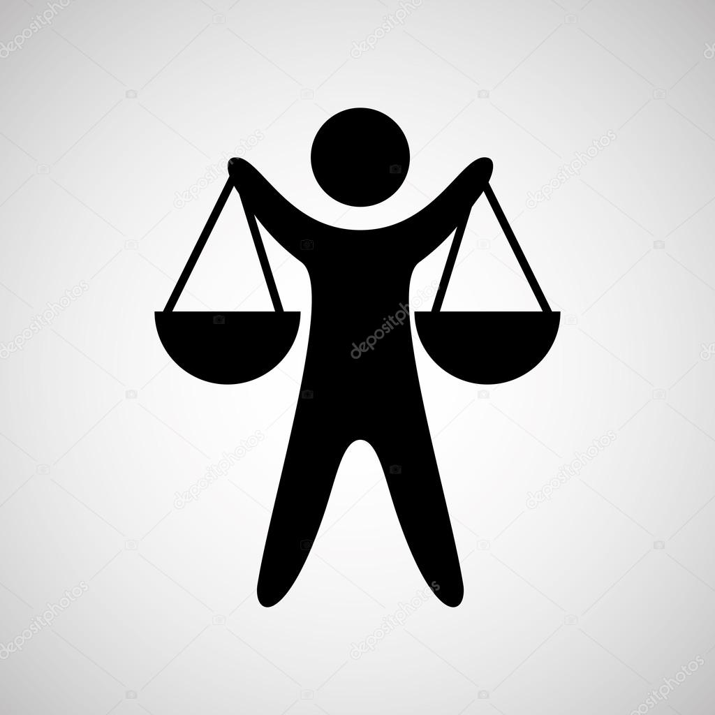Silhouette man scale justice icon graphic vector illustration