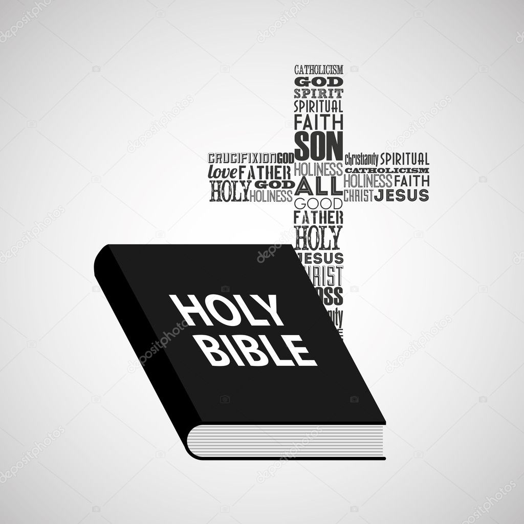 holy bible religious cross with words